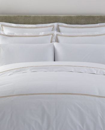White Royal Cotton 500TC Bedding Set With Embroidery