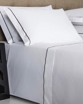 White Royal Cotton 500TC Bedding Set With Piping