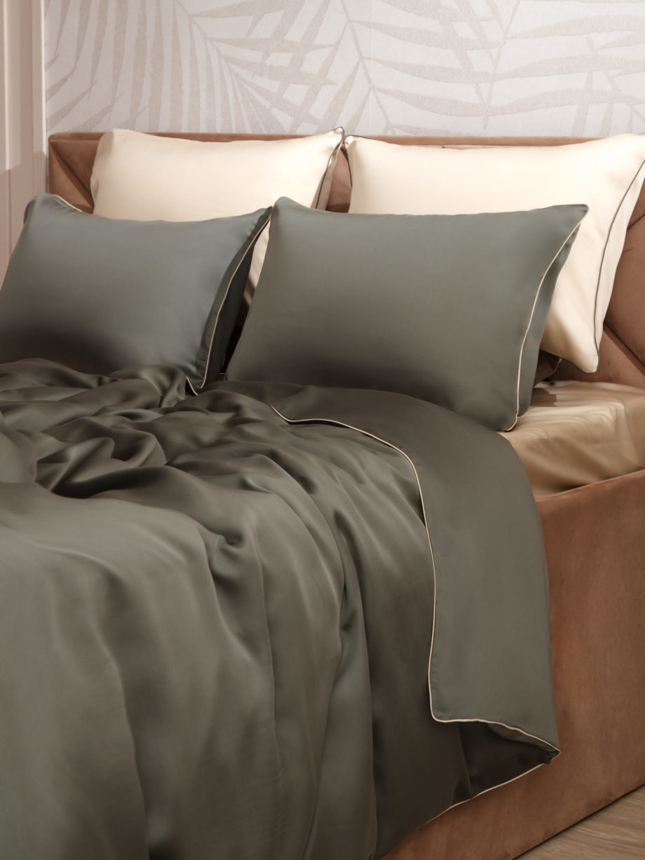 Photo 2 - Colored Tencel Lux 300TC Bedding Set With Piping.